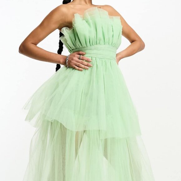 ASOS Mint Green Strapless Maxi Dress - Picture 1 of 2